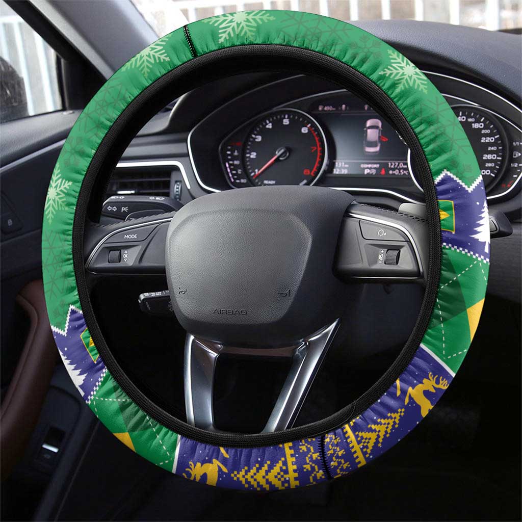 Brazil Christmas Steering Wheel Cover Toco Toucan Feliz Natal - Wonder Print Shop