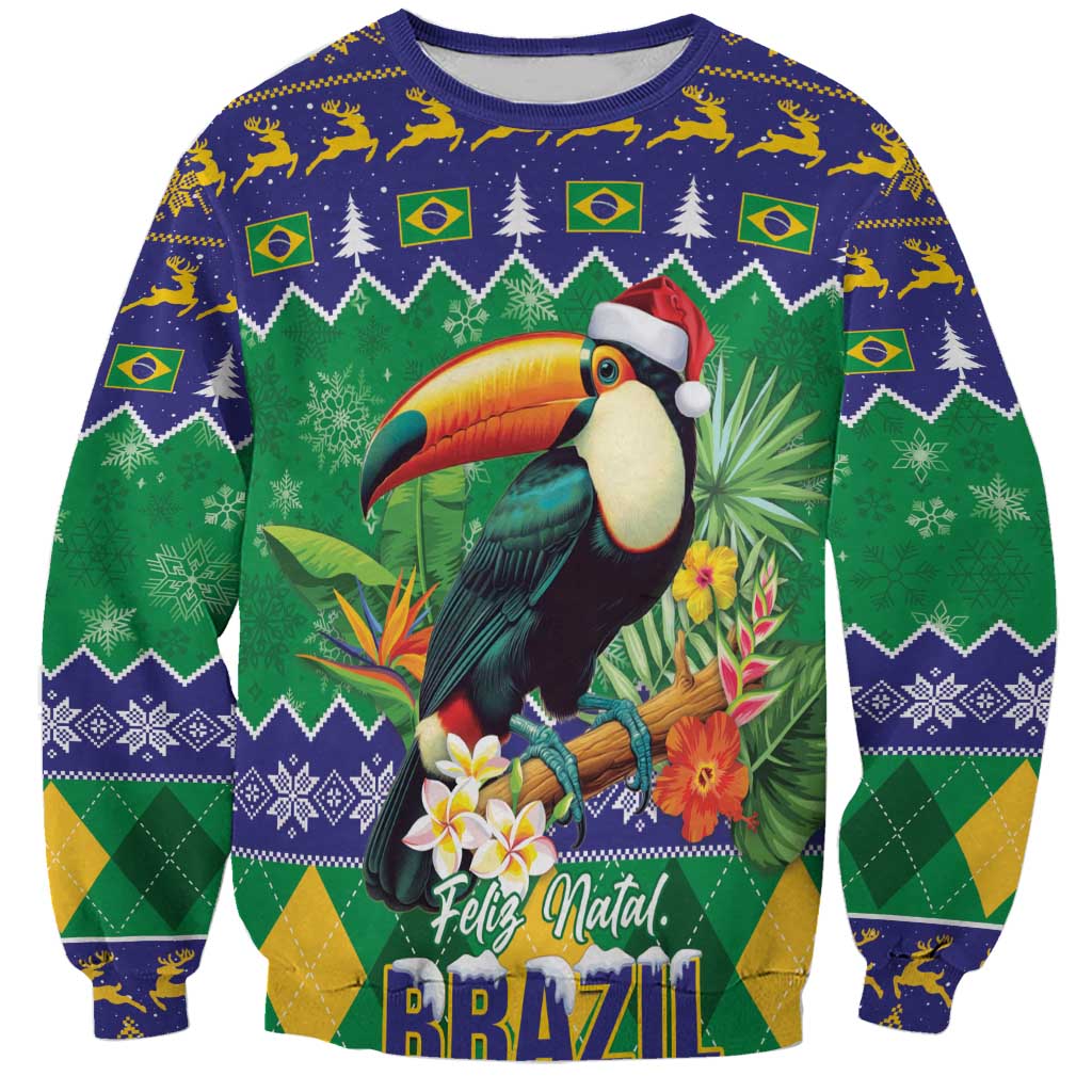 Brazil Christmas Sweatshirt Toco Toucan Feliz Natal - Wonder Print Shop