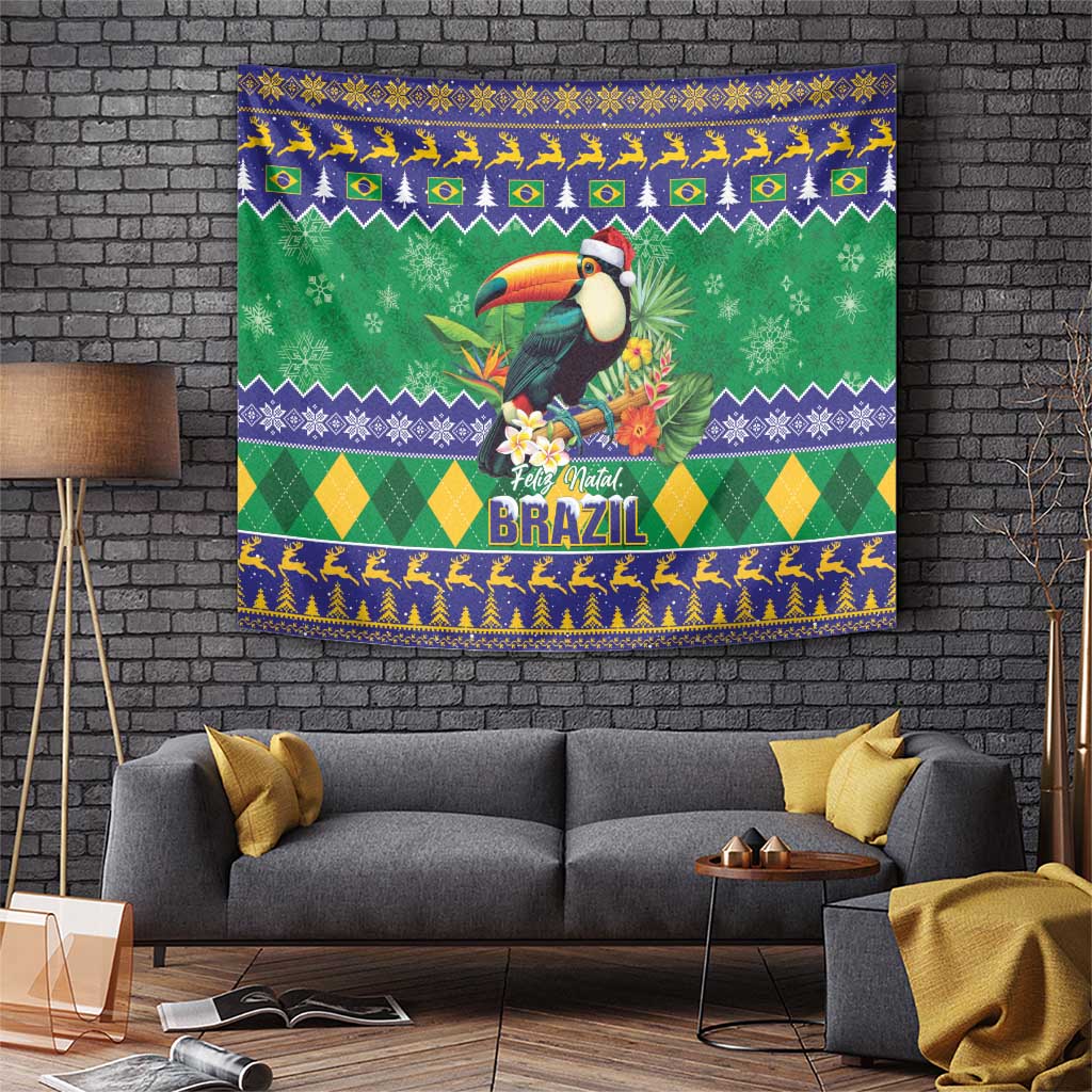 Brazil Christmas Tapestry Toco Toucan Feliz Natal - Wonder Print Shop