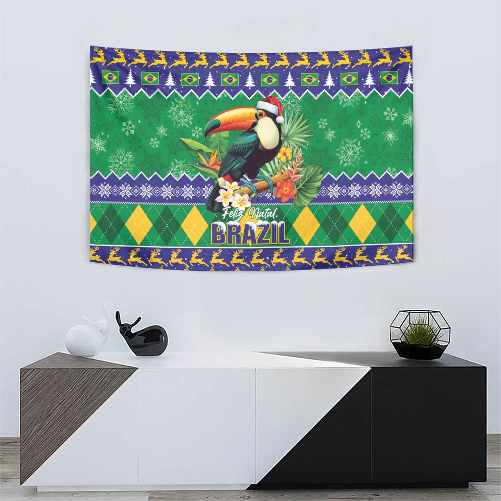 Brazil Christmas Tapestry Toco Toucan Feliz Natal - Wonder Print Shop