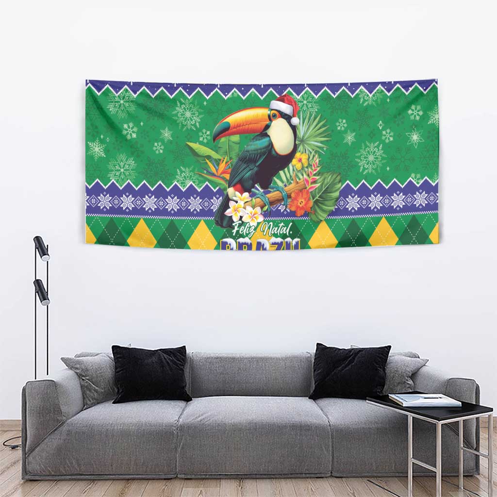 Brazil Christmas Tapestry Toco Toucan Feliz Natal - Wonder Print Shop