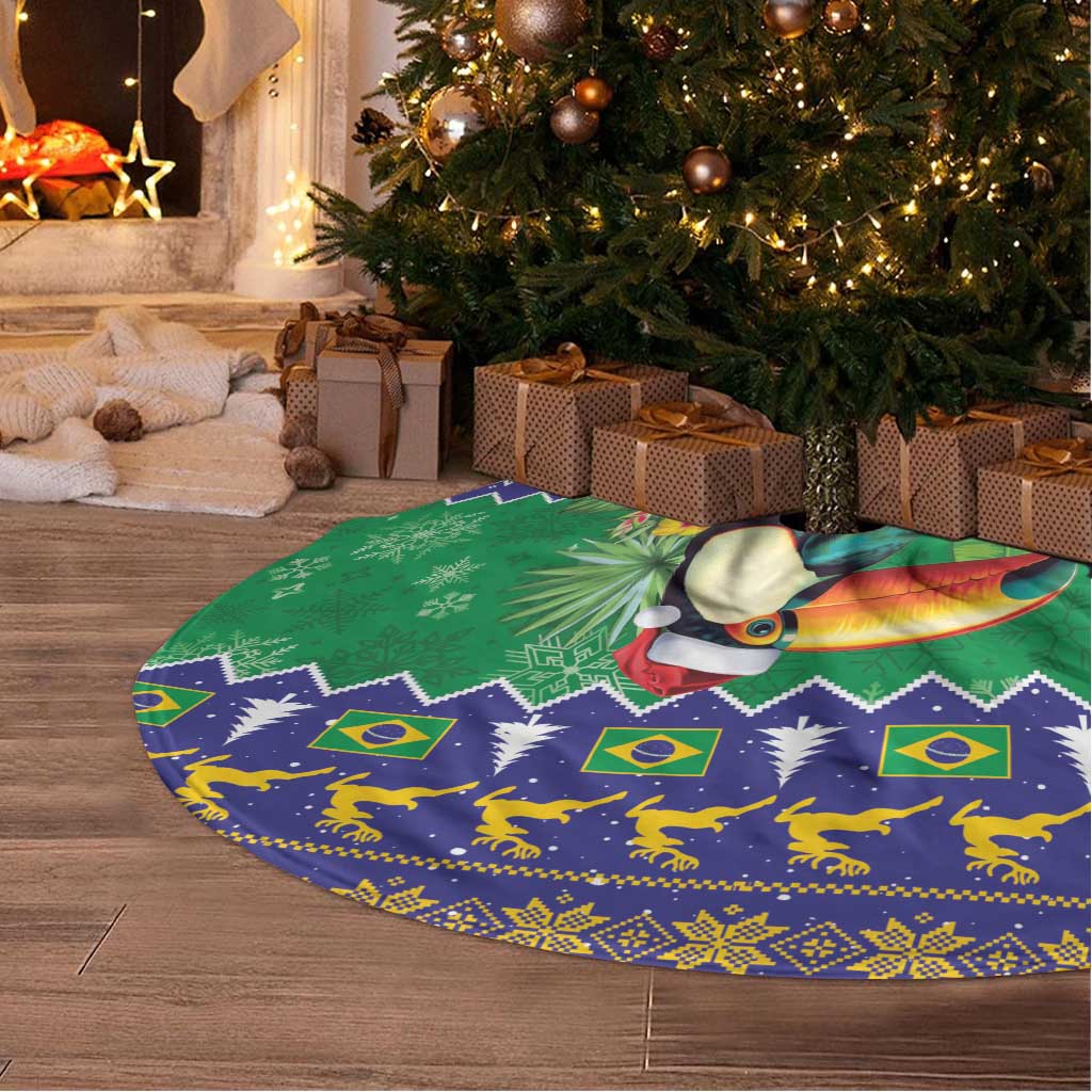 Brazil Christmas Tree Skirt Toco Toucan Feliz Natal - Wonder Print Shop
