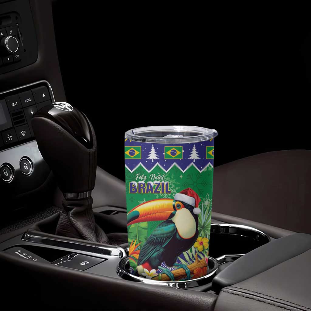 Brazil Christmas Tumbler Cup Toco Toucan Feliz Natal - Wonder Print Shop
