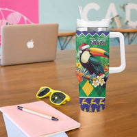 Brazil Christmas Tumbler With Handle Toco Toucan Feliz Natal - Wonder Print Shop
