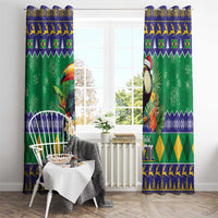 Brazil Christmas Window Curtain Toco Toucan Feliz Natal - Wonder Print Shop