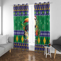 Brazil Christmas Window Curtain Toco Toucan Feliz Natal - Wonder Print Shop
