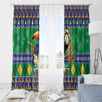 Brazil Christmas Window Curtain Toco Toucan Feliz Natal - Wonder Print Shop