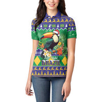 Brazil Christmas Women Polo Shirt Toco Toucan Feliz Natal - Wonder Print Shop