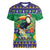 Brazil Christmas Women V-Neck T-Shirt Toco Toucan Feliz Natal - Wonder Print Shop