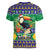 Brazil Christmas Women V-Neck T-Shirt Toco Toucan Feliz Natal - Wonder Print Shop