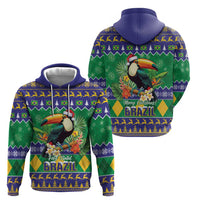 Brazil Christmas Zip Hoodie Toco Toucan Feliz Natal - Wonder Print Shop