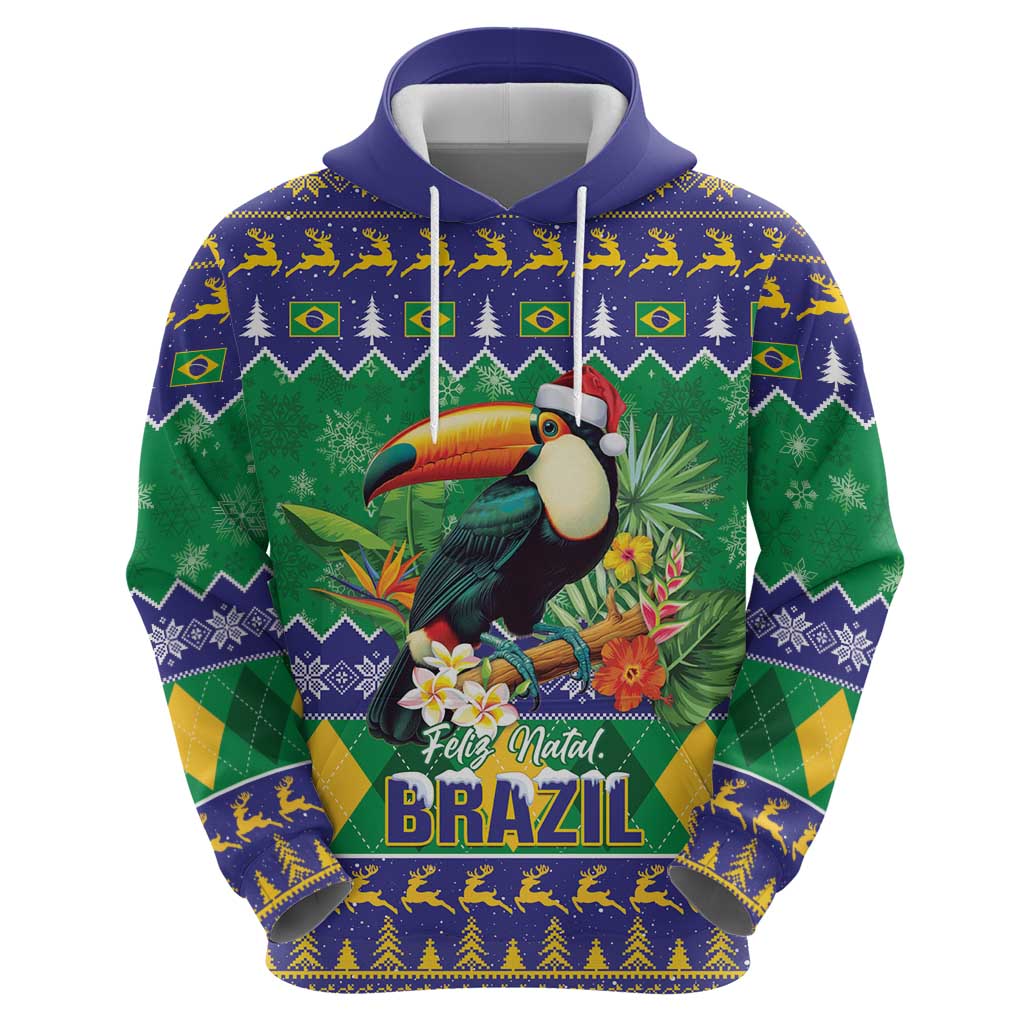 Brazil Christmas Zip Hoodie Toco Toucan Feliz Natal - Wonder Print Shop