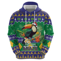 Brazil Christmas Zip Hoodie Toco Toucan Feliz Natal - Wonder Print Shop