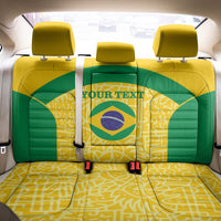 Custom Brazil Football Back Car Seat Cover Vamos Selecao - Yellow - Wonder Print Shop