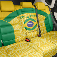 Custom Brazil Football Back Car Seat Cover Vamos Selecao - Yellow - Wonder Print Shop