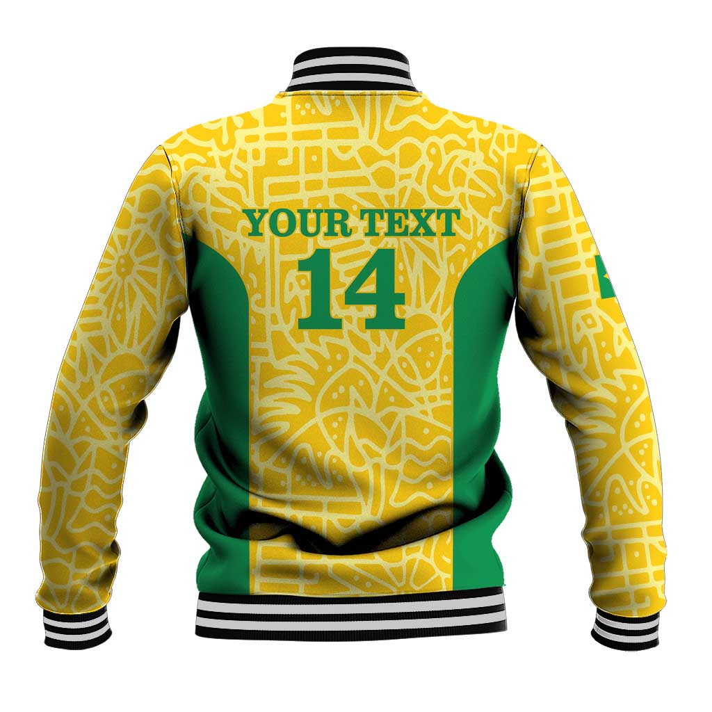 Custom Brazil Football Baseball Jacket Vamos Selecao - Yellow - Wonder Print Shop