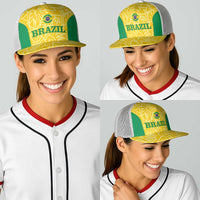 Brazil Football Baseball Net Cap Vamos Selecao - Yellow