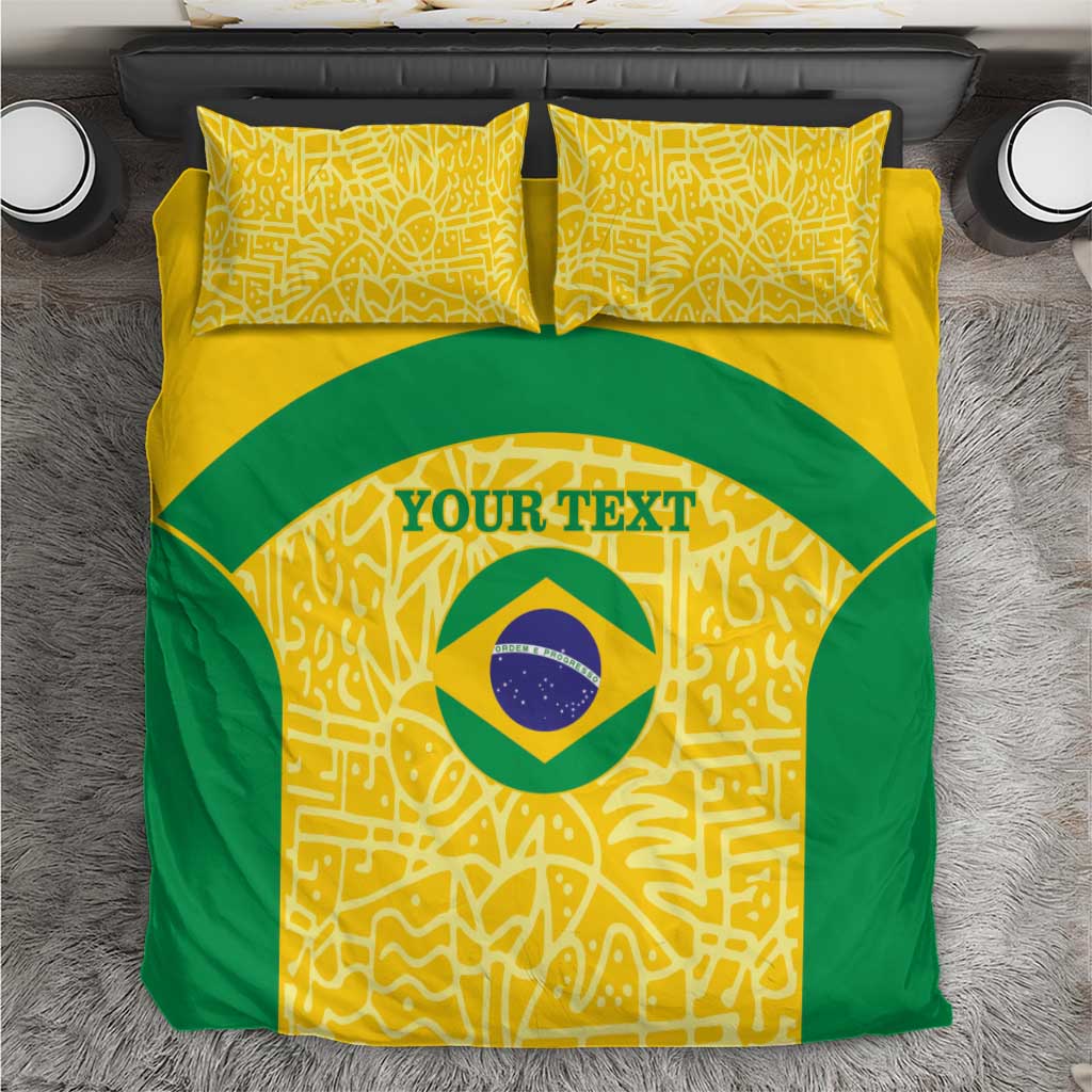 Custom Brazil Football Bedding Set Vamos Selecao - Yellow - Wonder Print Shop