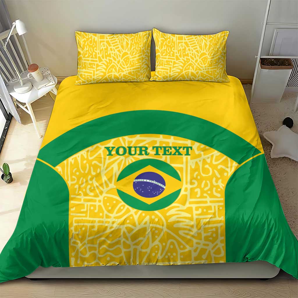 Custom Brazil Football Bedding Set Vamos Selecao - Yellow - Wonder Print Shop
