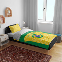 Custom Brazil Football Bedding Set Vamos Selecao - Yellow - Wonder Print Shop