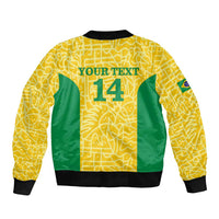 Custom Brazil Football Bomber Jacket Vamos Selecao - Yellow - Wonder Print Shop