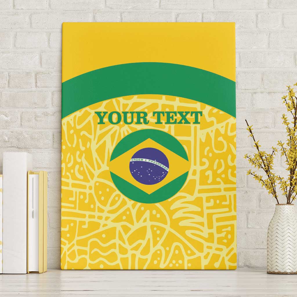 Custom Brazil Football Canvas Wall Art Vamos Selecao - Yellow - Wonder Print Shop