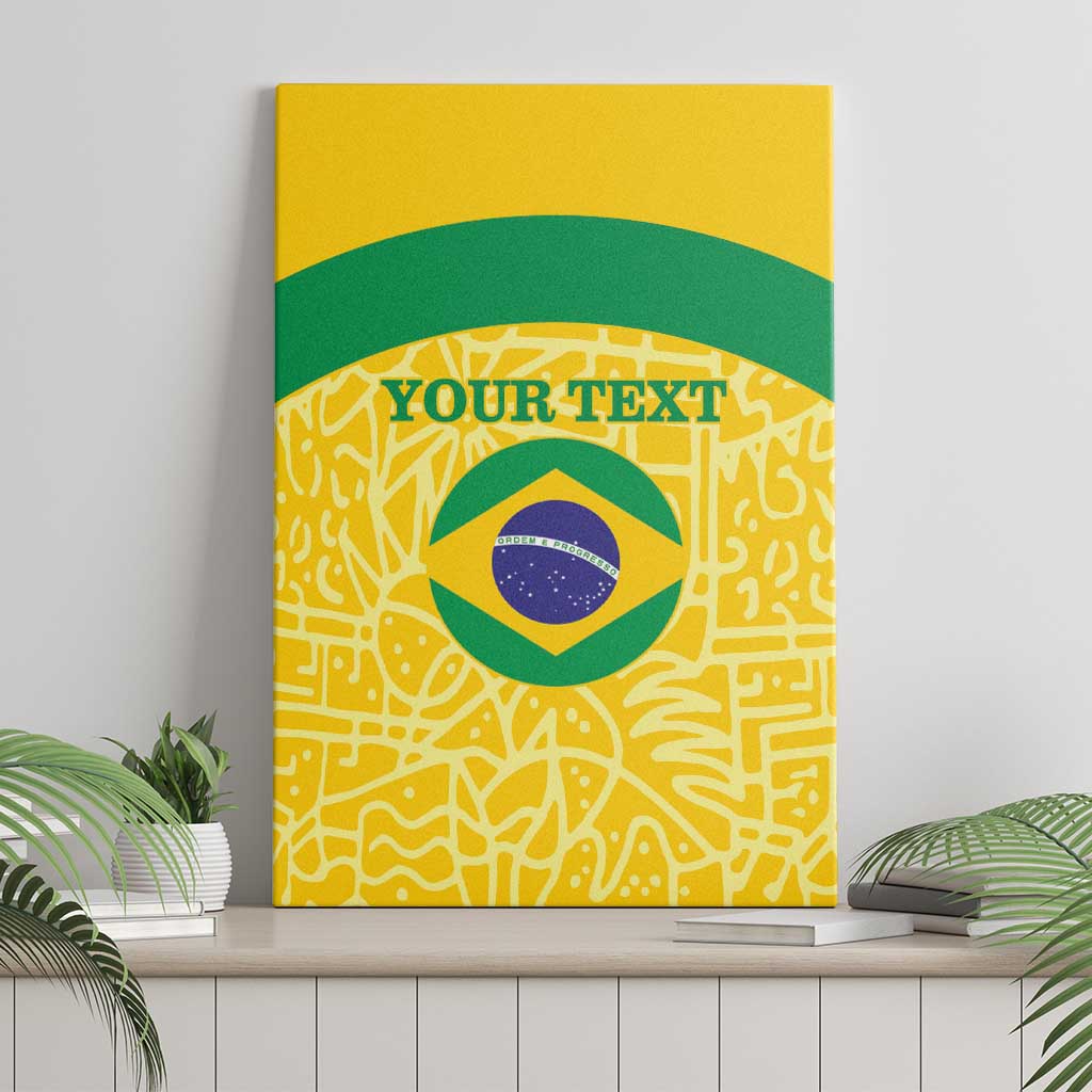 Custom Brazil Football Canvas Wall Art Vamos Selecao - Yellow - Wonder Print Shop
