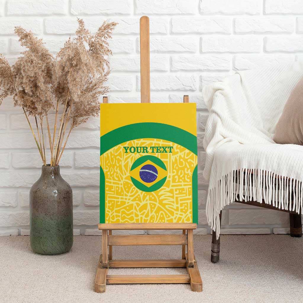 Custom Brazil Football Canvas Wall Art Vamos Selecao - Yellow - Wonder Print Shop