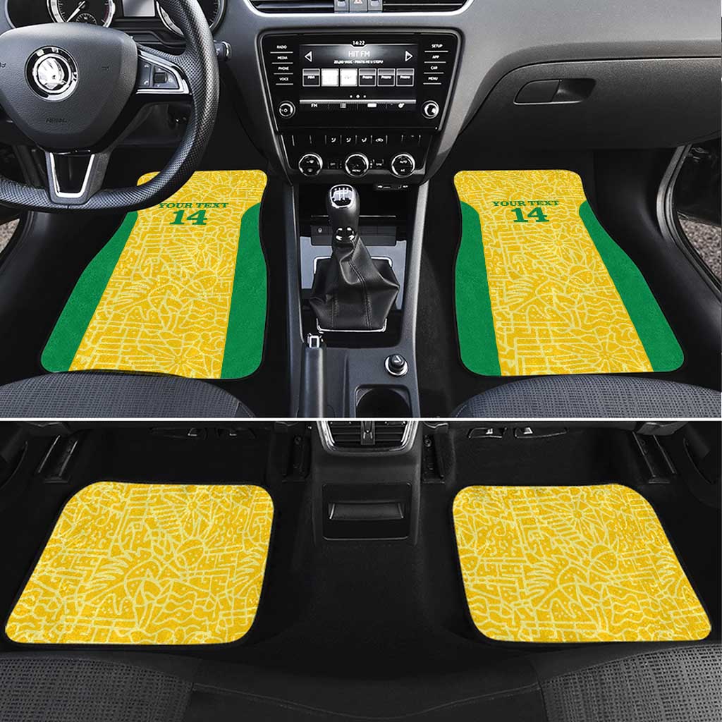 Custom Brazil Football Car Mats Vamos Selecao - Yellow - Wonder Print Shop