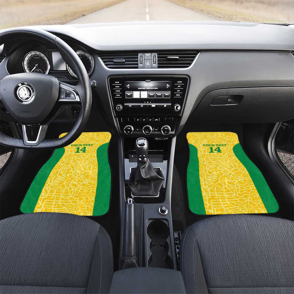Custom Brazil Football Car Mats Vamos Selecao - Yellow - Wonder Print Shop
