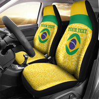 Custom Brazil Football Car Seat Cover Vamos Selecao - Yellow - Wonder Print Shop