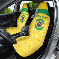 Custom Brazil Football Car Seat Cover Vamos Selecao - Yellow - Wonder Print Shop