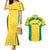 Custom Brazil Football Couples Matching Mermaid Dress and Hawaiian Shirt Vamos Selecao - Yellow - Wonder Print Shop