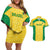 Custom Brazil Football Couples Matching Off Shoulder Short Dress and Hawaiian Shirt Vamos Selecao - Yellow - Wonder Print Shop