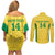 Custom Brazil Football Couples Matching Off Shoulder Short Dress and Long Sleeve Button Shirt Vamos Selecao - Yellow - Wonder Print Shop