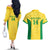 Custom Brazil Football Couples Matching Off The Shoulder Long Sleeve Dress and Hawaiian Shirt Vamos Selecao - Yellow - Wonder Print Shop