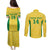Custom Brazil Football Couples Matching Puletasi and Long Sleeve Button Shirt Vamos Selecao - Yellow - Wonder Print Shop