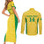 Custom Brazil Football Couples Matching Short Sleeve Bodycon Dress and Long Sleeve Button Shirt Vamos Selecao - Yellow - Wonder Print Shop