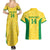 Custom Brazil Football Couples Matching Summer Maxi Dress and Hawaiian Shirt Vamos Selecao - Yellow - Wonder Print Shop