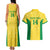 Custom Brazil Football Couples Matching Tank Maxi Dress and Hawaiian Shirt Vamos Selecao - Yellow - Wonder Print Shop
