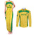 Custom Brazil Football Couples Matching Tank Maxi Dress and Long Sleeve Button Shirt Vamos Selecao - Yellow - Wonder Print Shop