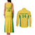 Custom Brazil Football Couples Matching Tank Maxi Dress and Long Sleeve Button Shirt Vamos Selecao - Yellow - Wonder Print Shop