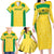 Custom Brazil Football Family Matching Long Sleeve Bodycon Dress and Hawaiian Shirt Vamos Selecao - Yellow - Wonder Print Shop