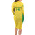 Custom Brazil Football Family Matching Long Sleeve Bodycon Dress and Hawaiian Shirt Vamos Selecao - Yellow - Wonder Print Shop