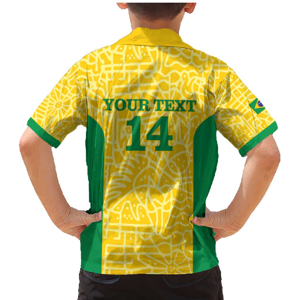 Custom Brazil Football Family Matching Mermaid Dress and Hawaiian Shirt Vamos Selecao - Yellow - Wonder Print Shop