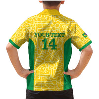 Custom Brazil Football Family Matching Mermaid Dress and Hawaiian Shirt Vamos Selecao - Yellow - Wonder Print Shop