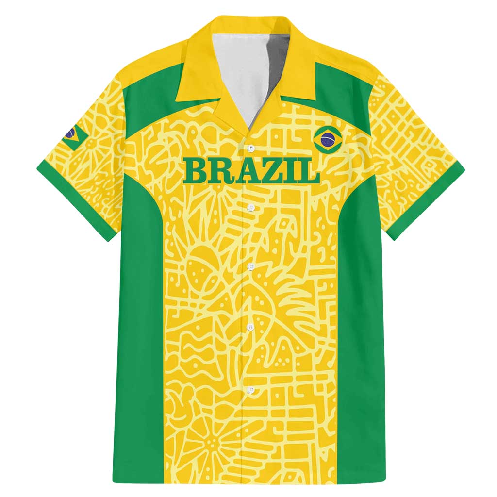 Custom Brazil Football Family Matching Mermaid Dress and Hawaiian Shirt Vamos Selecao - Yellow - Wonder Print Shop
