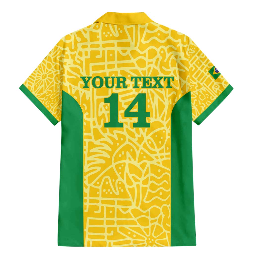 Custom Brazil Football Family Matching Mermaid Dress and Hawaiian Shirt Vamos Selecao - Yellow - Wonder Print Shop