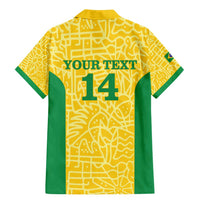 Custom Brazil Football Family Matching Mermaid Dress and Hawaiian Shirt Vamos Selecao - Yellow - Wonder Print Shop