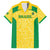 Custom Brazil Football Family Matching Off The Shoulder Long Sleeve Dress and Hawaiian Shirt Vamos Selecao - Yellow - Wonder Print Shop